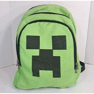 Minecraft Creeper Backpack Green School Book Bag by ThinkGeek Gamer Mojang 16"
